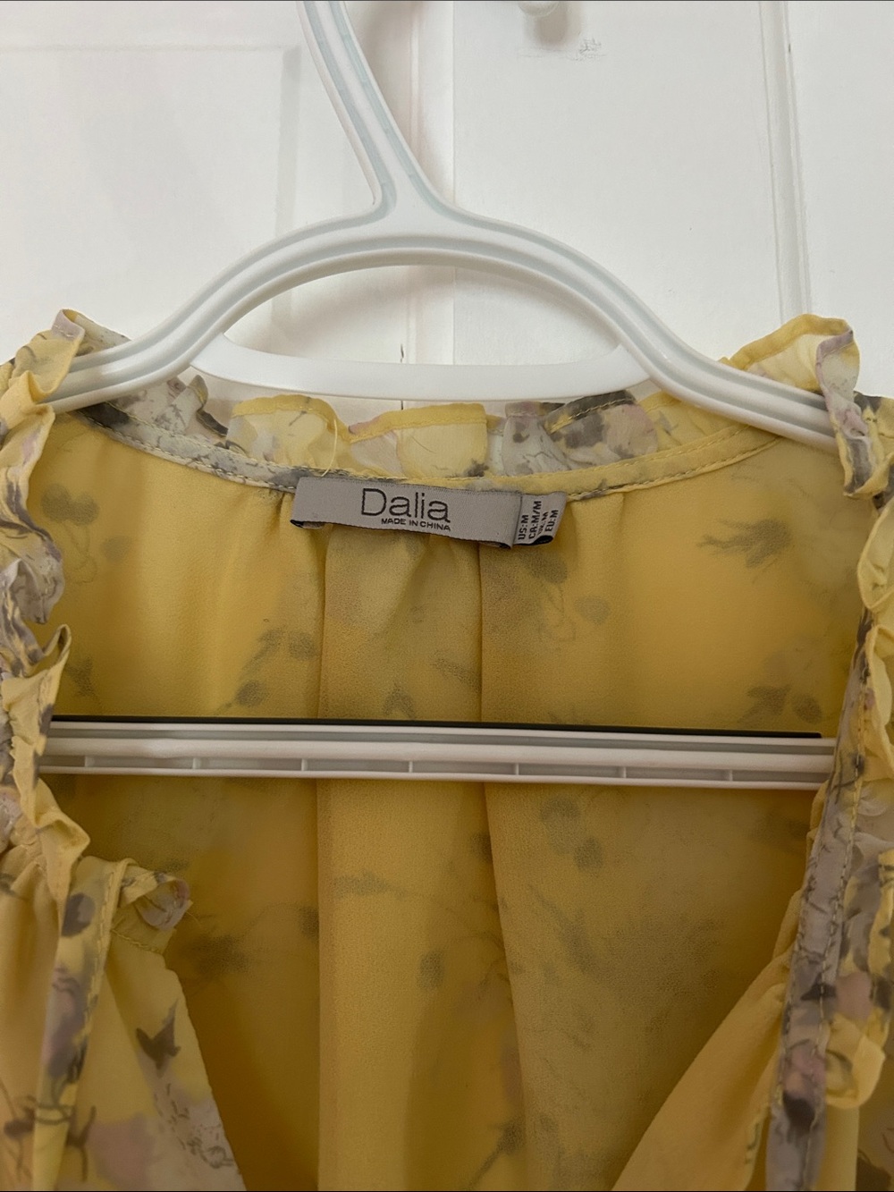Dalia Yellow Floral Tie-Neck Sleeveless Blouse
